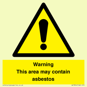 Warning This area may contain asbestos